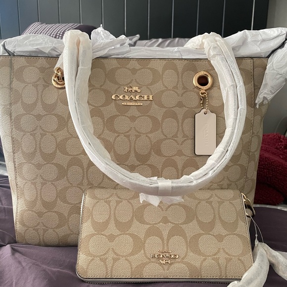 Coach Handbags - Coach Signature Marlie Tote w/ matching Wallet